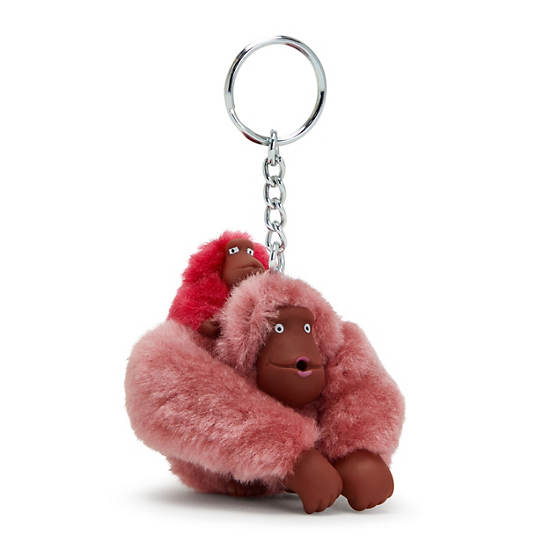 Kipling Mom And Baby Sven Monkey Keychain Accessories Sweet Pink | AU 1950BE